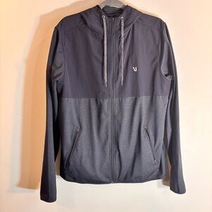 Vuori Sz L Zip Up Jersey Knit Jacket with Funnel Neck Pockets